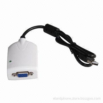USB2.0 to VGA Multi-display Adapter, Supports Maximum Resolution Up to 1,920x1,080p High Resolution